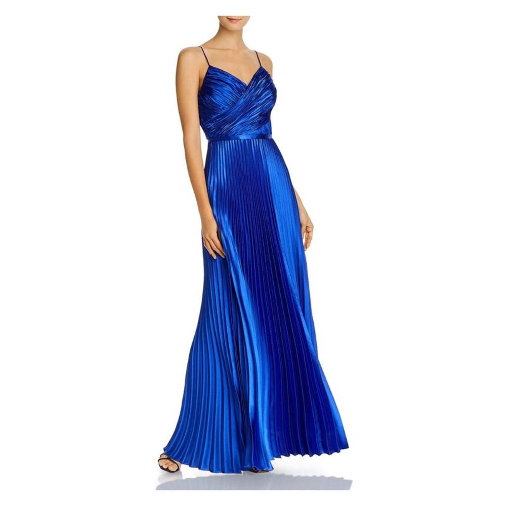 AQUA DRESSES Womens Blue Spaghetti Strap Full-Length Formal Gown Dress 0